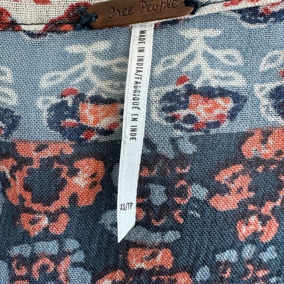 Free People Caravan Patchwork Multicolored Button Front Shirt - Picture 6 of 7